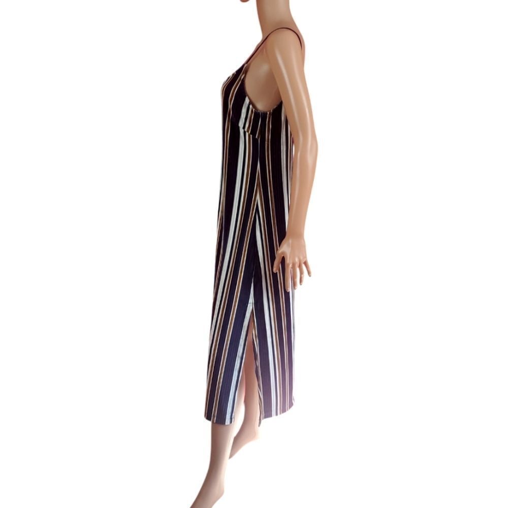IXIAH Multi-Color Striped Velvet Midi Dress Womens Size 4 - Picture 5 of 8
